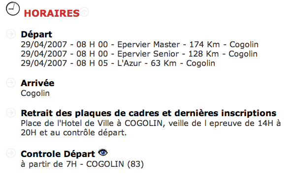 Horaire Epervier