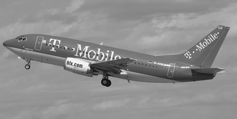 Avion de la T-Mobile